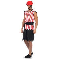 Fantasia Masculino Pirata Curto Bandana E Tapa Olho Carnaval