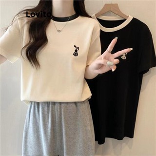 Lovito Camiseta Feminina Casual Com Estampa De Contraste Animal LNE43270