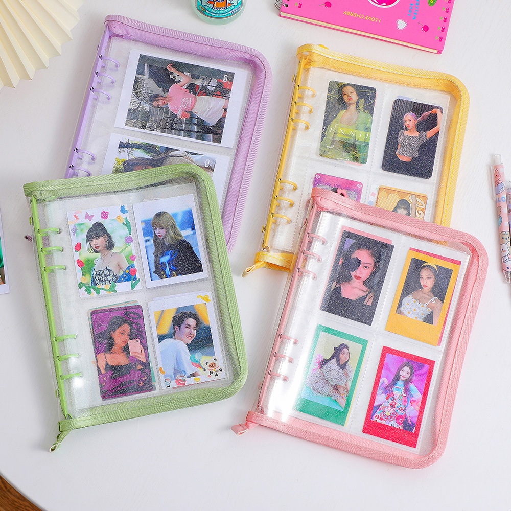 A5 Álbum De Fotos Fichário De 3 Polegadas Transparente Para Colecionar Livro Cartões Kpop