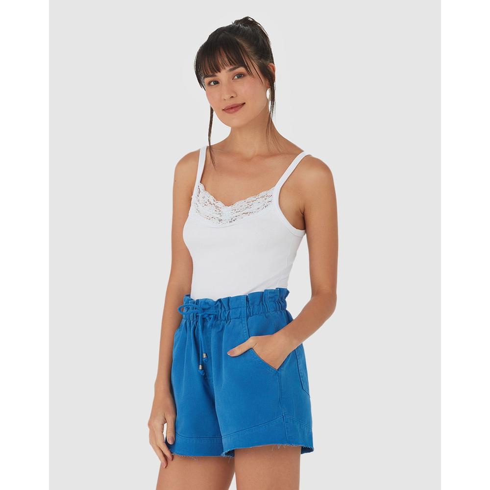 Blusa Básica Feminina Em Ribana Com Renda em Oferta na Shopee