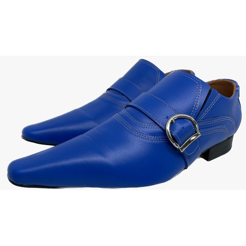 Sapato Masculino Italiano Em Couro Social Azul Ref: D728