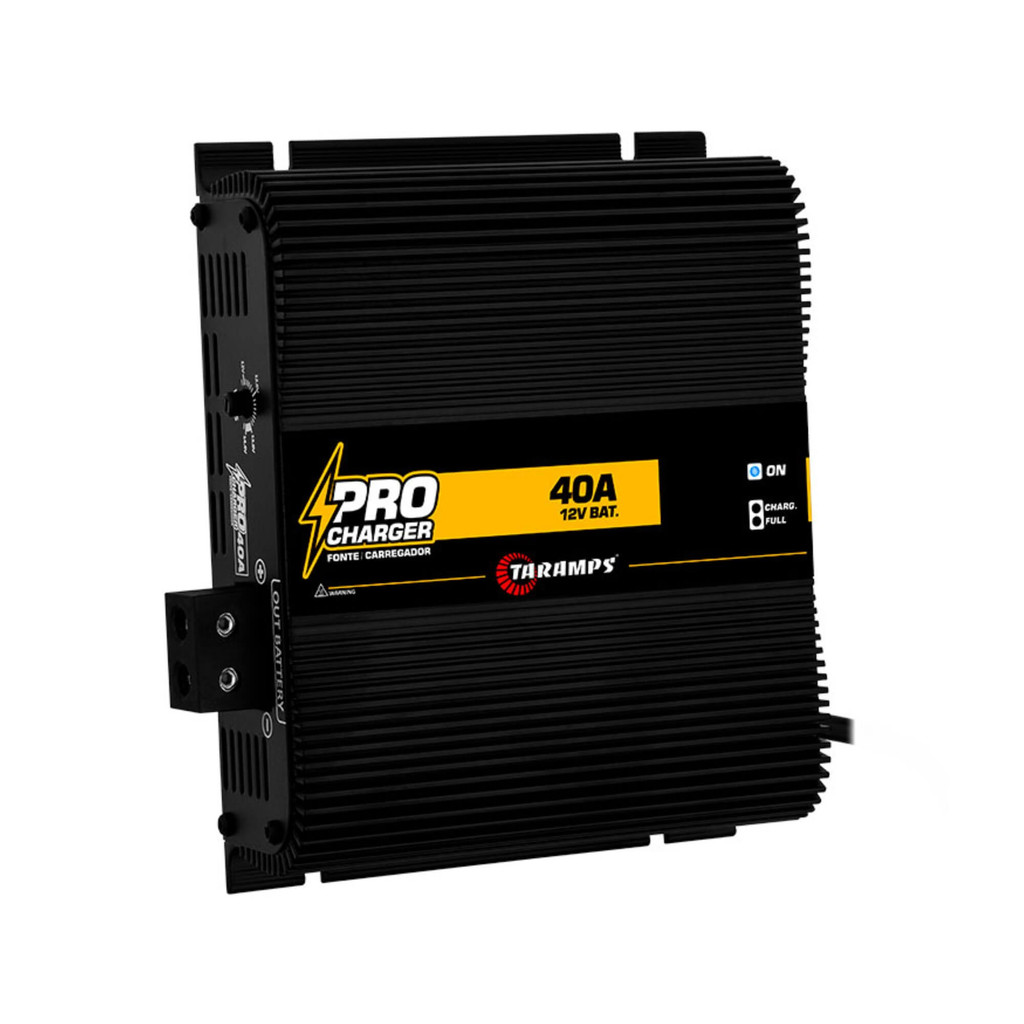 Fonte Pro Charger 40A Bivolt com Voltímetro e Amperímetro na cor Preta Taramps - 902176