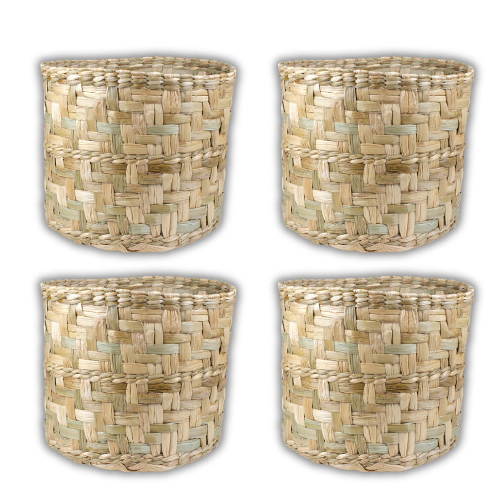 Vaso De Decoração Cachepot Taboa N°3 28x28x25 - Kit 4 Peças