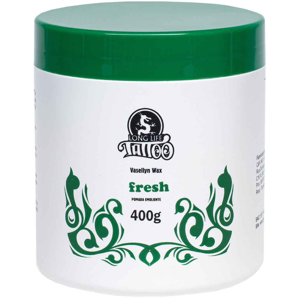Vaselina para Tatuagem Fresh 400g com Propriedade natural que acalmar a pele Tattoo Long Life