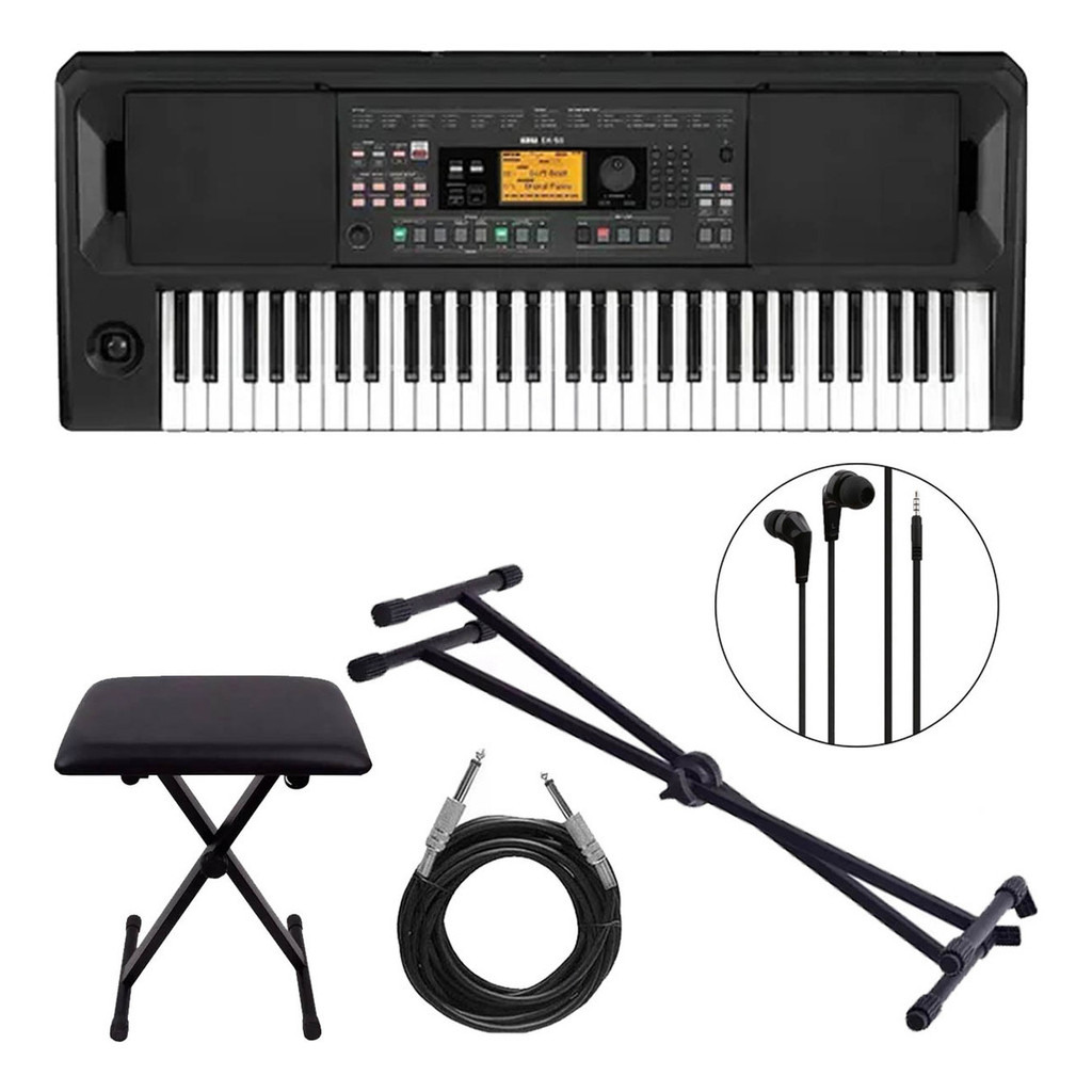 Teclado Arranjador Korg Ek-50 61 Teclas C/ Suporte E Banco