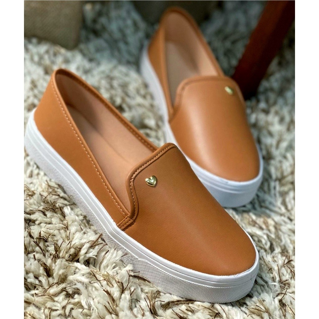Tenis Casual Feminino Iate Slip On Plataforma Leve