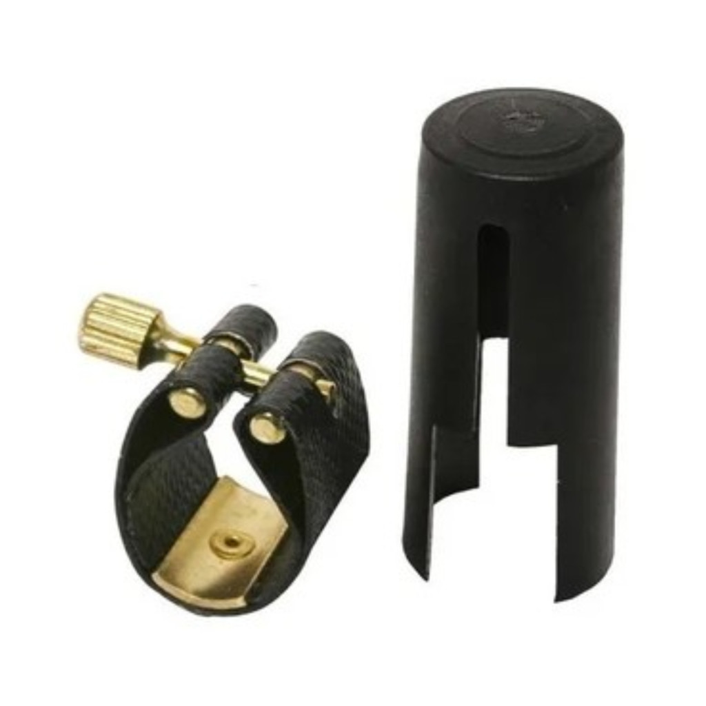 Abraçadeira de Couro Sintético C/ Ressonador com Cobre Boquilha para Boquilha de Metal de Sax Tenor - FREE SAX'S