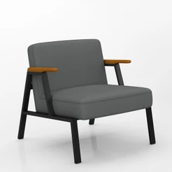 Poltrona Decorativa Coimbra Preto/cinamomo/cinza - Móveis Arapongas