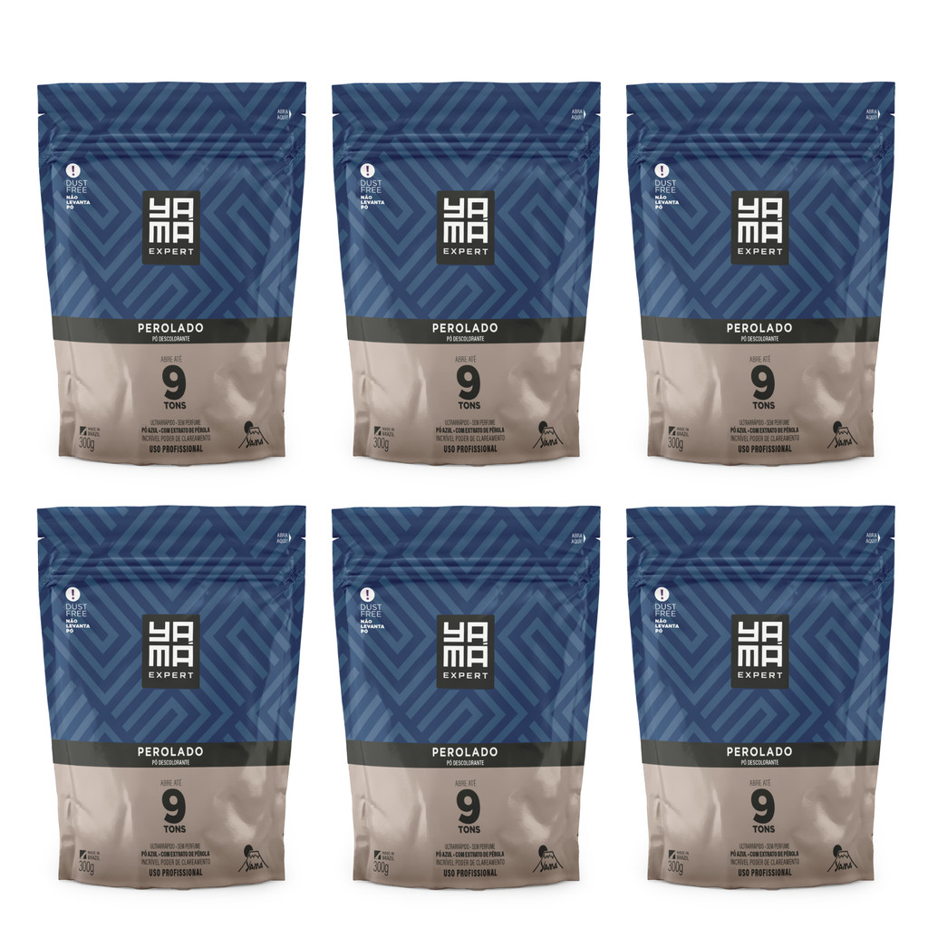 Kit Com 6 Pó Descolorante Perolado 9 Tons Yamá Professional 300g
