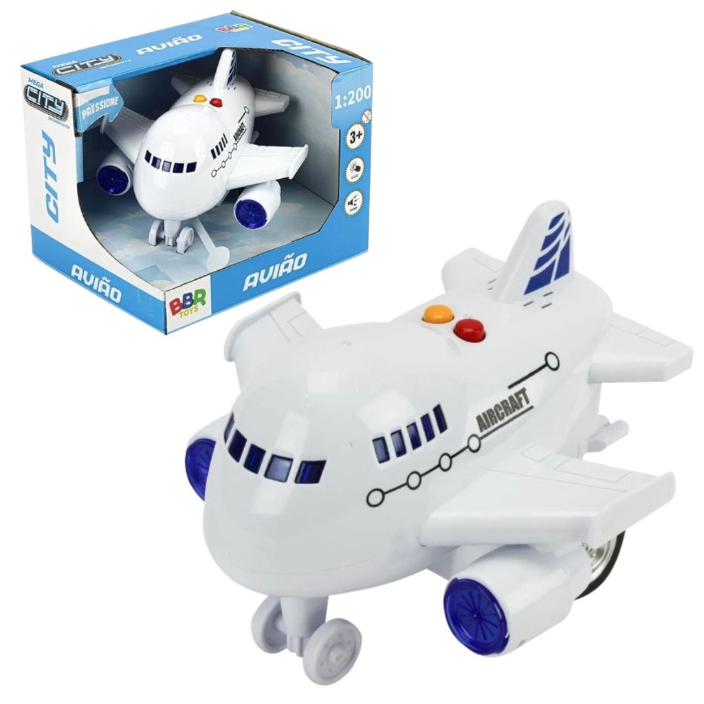 Brinquedo Mini Avião Aircraft Mega City Aeroporto - Bbr Toys