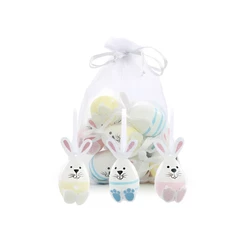 Ovos De Páscoa Sortido Com Formato De Coelhinhos Para Pendurar - 6cm - 9 unidades - Cromus - Rizzo