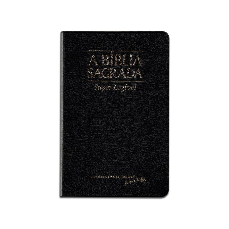 Bíblia Sagrada | ACF | Couro Legítimo Preta | Letra Legível em Oferta na Shopee