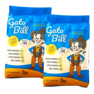 KIT 2 AREIAS HIGIÊNICA PARA GATOS - GATO BILL PREMIUM MILHO E MANDIOCA - 4KG - FINA em Oferta na Shopee