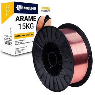 Arame de Solda Mig com Uso de Gás Carretel de Plástico 15kg Espessura 0,8mm Erbmaquinas em Oferta na Shopee
