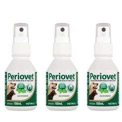 03 Periovet Spray 100ml- Vetnil - Tratamento Tartaro Bucal
