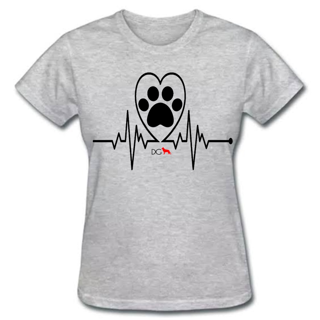 Camiseta Baby look cachorro pet pata coração barato