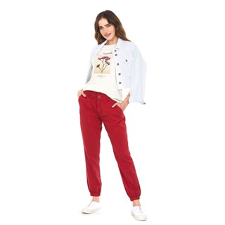 Calça Feminina Sarja New Malaga Polo Wear Vermelho Medio