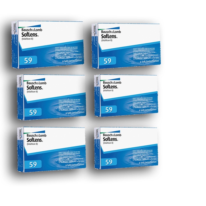 06 Caixas Lente De Contato Soflens 59 Incolor Bausch