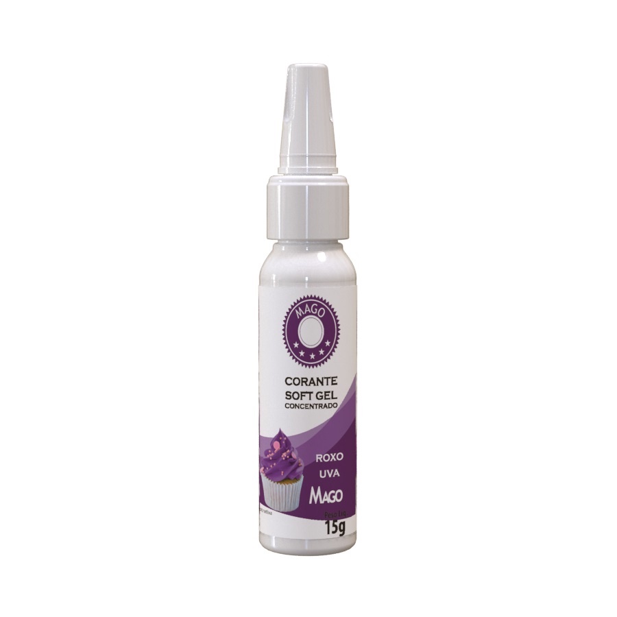 Corante Soft Gel Roxo Uva - 1 Unidade - 15g - Mago - - Food & Beverages