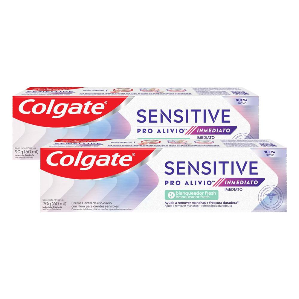 Kit C/ 2 Cremes Dentais Colgate Sensitive Pro-Alívio Imediato Branqueador 90g