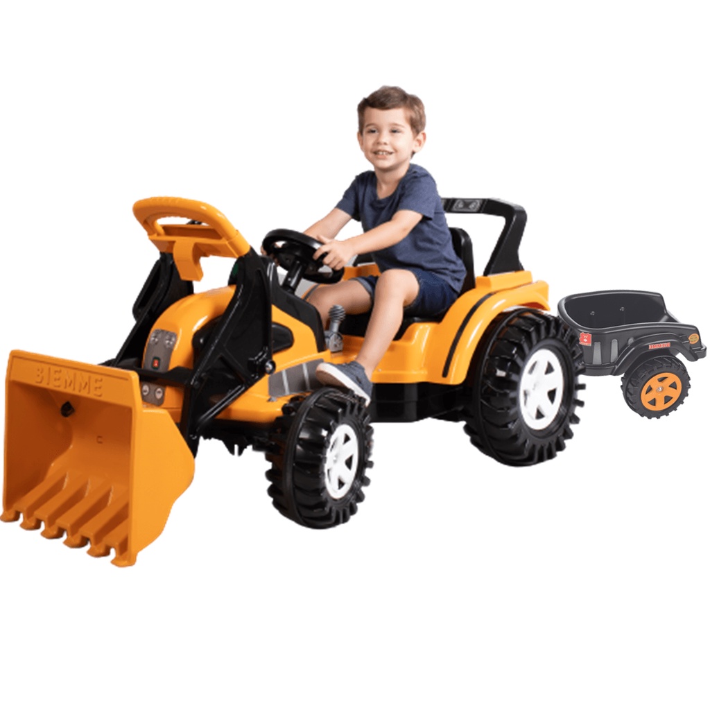 Trator de Pedal Infantil Biemme Big Boss Pa e Caçamba Amarelo em Oferta na Shopee