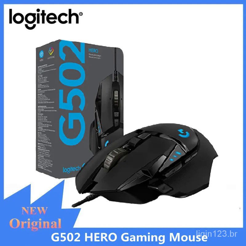 Novo produto Logitech G502 herói mouse de jogo de alto desempenho 16000 DPI linha mouse ajustável mouse sincronizado Jogador de jogo RGB atualizado IGPV