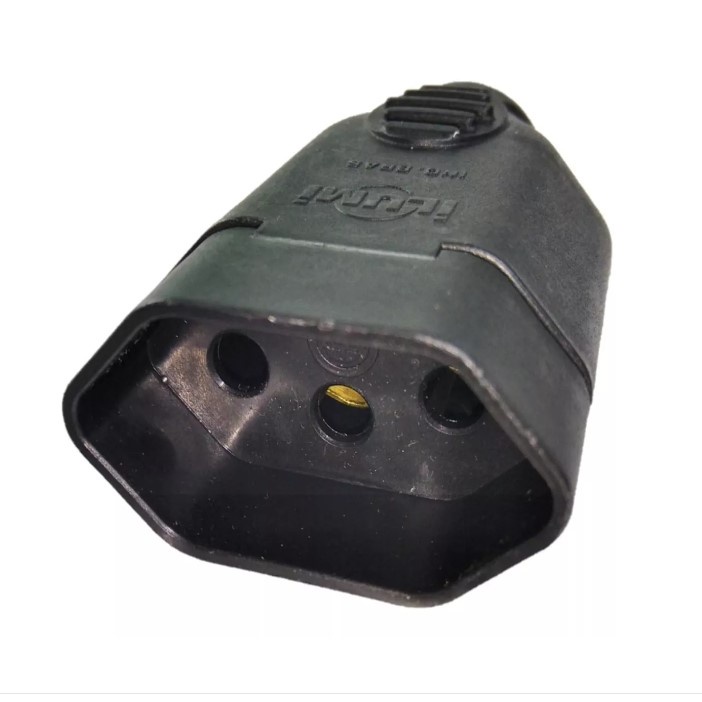 Plug Fêmea 2p+t 20a Preto Ilumi Serve Pino 10 E 20a