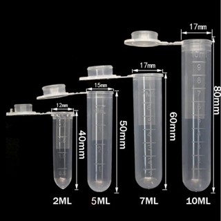10 Peças De Suprimentos De Laboratório Amostra Micro Plástico Transparente Tubo De Teste De Centrífuga Snap Tampa De Contêiner