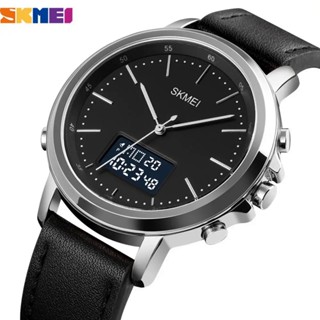 SKMEI 1652 Relógio Eletrônico De Quartzo Homens De Pulso Digital Masculino De Couro À Prova D