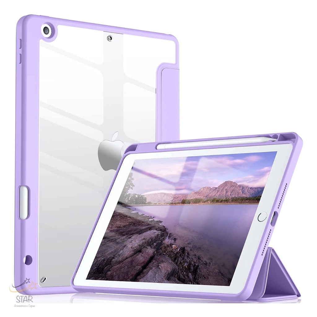 Capa Com Suporte Para Caneta Para iPad 9 10.2 (A2603 A2605)