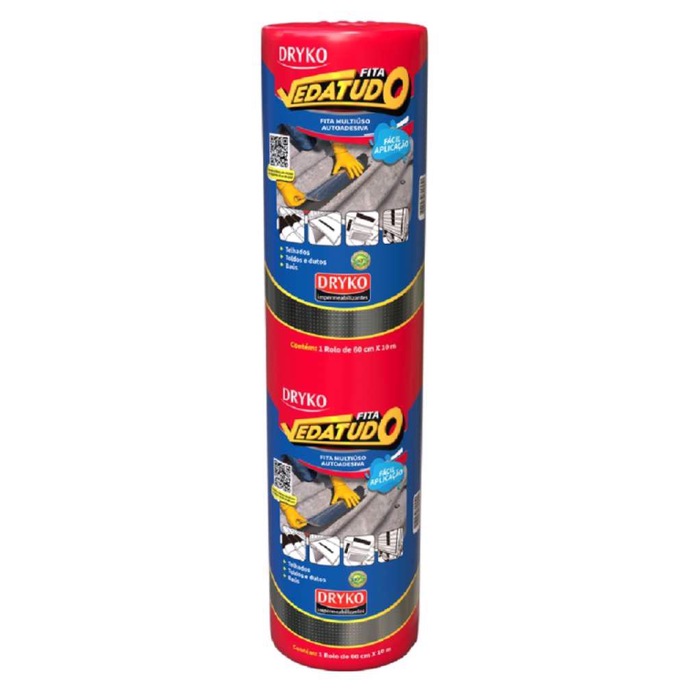 Fita Autoadesiva Asfáltica Vedatudo 60 x 10 cm DRYKO em Oferta na Shopee