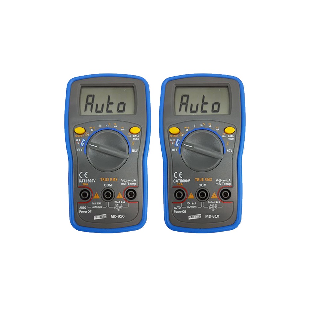 Kit 2 Multímetro Digital Tensão Corrente Continuidade Rede Logica Rms Md-610 Portátil Instrutherm