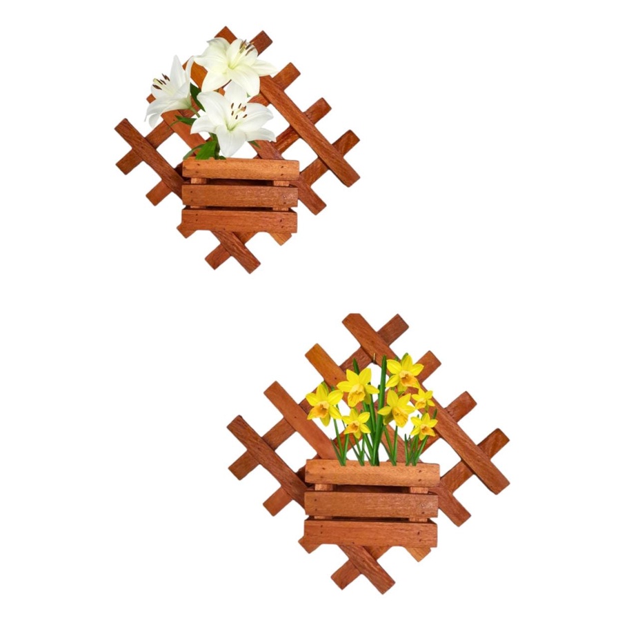 Floreira 40x40 madeira jardim vertical para orquídeas kit 2 em Oferta na Shopee