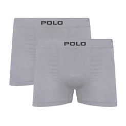 Kit C/2 Cuecas Boxer Polo 781 Algodão Sem Costura - Cinza