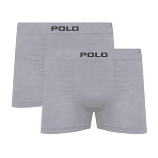 Kit C/2 Cuecas Boxer Polo 781 Algodão Sem Costura - Cinza