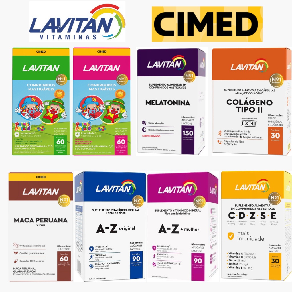 Lavitan e ACeviton Suplementos Alimentares CIMED - Selecione O Suplemento Alimentar Desejado