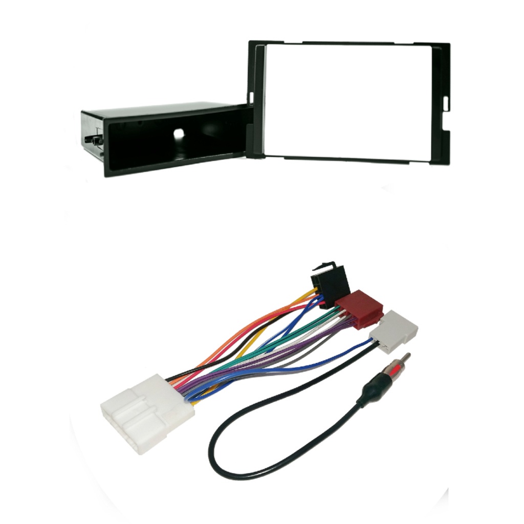 Kit de Instalação Multimídia Nissan March 2014 a 2016 Versa e Sentra 2014 a 2019 1/2DIN JP/CH Preto Expex - EKTNS003