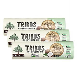 Kit 3 Biscoito Integral e Orgânico Tribos Mãe Terra Coco 130g