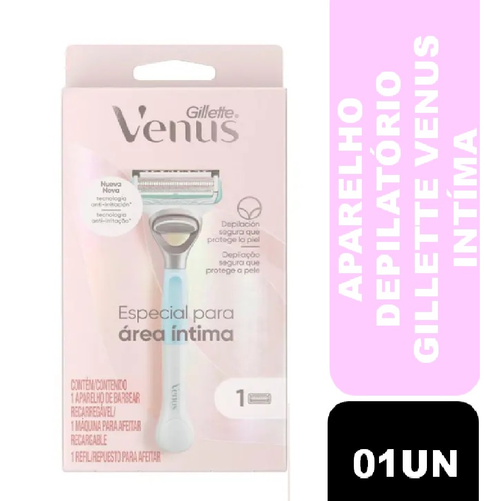 Aparelho de Depilação Recarregável com Barra Anti-irritação Gillette Venus Especial Para Área Íntima