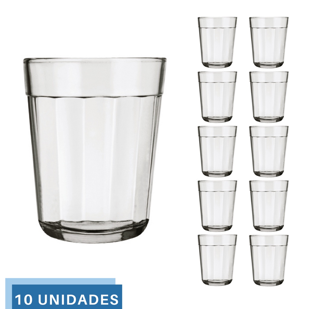 10 Mini Copos Americano Shot Cachaça 45ml Vidro Dose Nadir