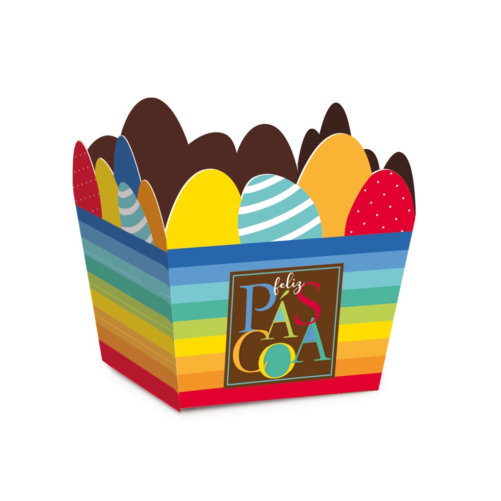 Cestinha de Páscoa Ovos Multicoloridos - 10 unidades - Cromus Páscoa - Rizzo Embalagens em Oferta na Shopee