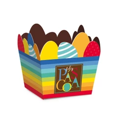 Cestinha de Páscoa Ovos Multicoloridos - 10 unidades - Cromus Páscoa - Rizzo Embalagens