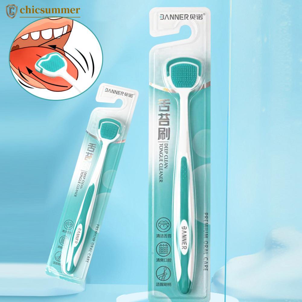 CHICSUMMER 1Pc Raspador De Revestimento De Língua De Limpeza Do Hálito Fresco De Silicone Escova Odor 2 Em 1 P3S8
