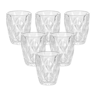 Conjunto De Copos De Vidro Diamond Transparente 270ml 6 Peças - Lyor em Oferta na Shopee