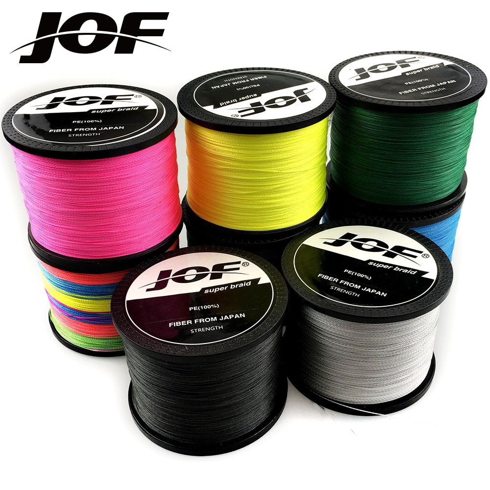 Pescar corda gancho Jof X4 PE linha 4 fios 1000m 500m 300m Multifilament trançado linha de pesca pesca pesca