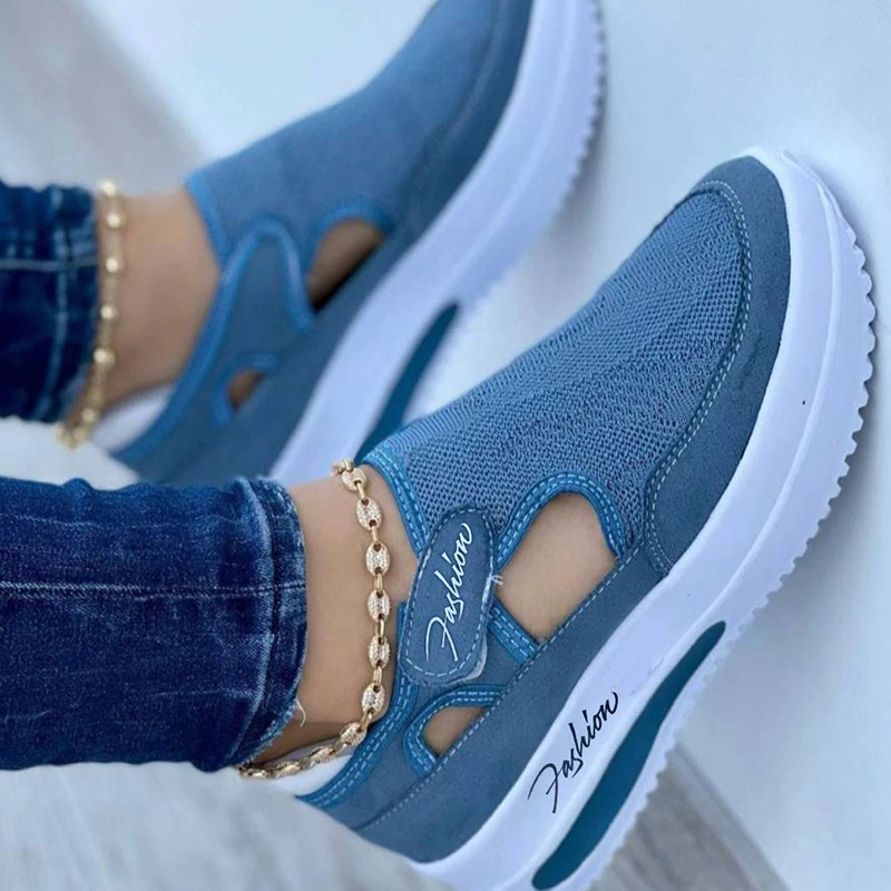 Sapatos esportivos Plataforma ortopédica feminina Elastic Elastic Elastic Moda Calçados de caminhada Confortáveis e casuais