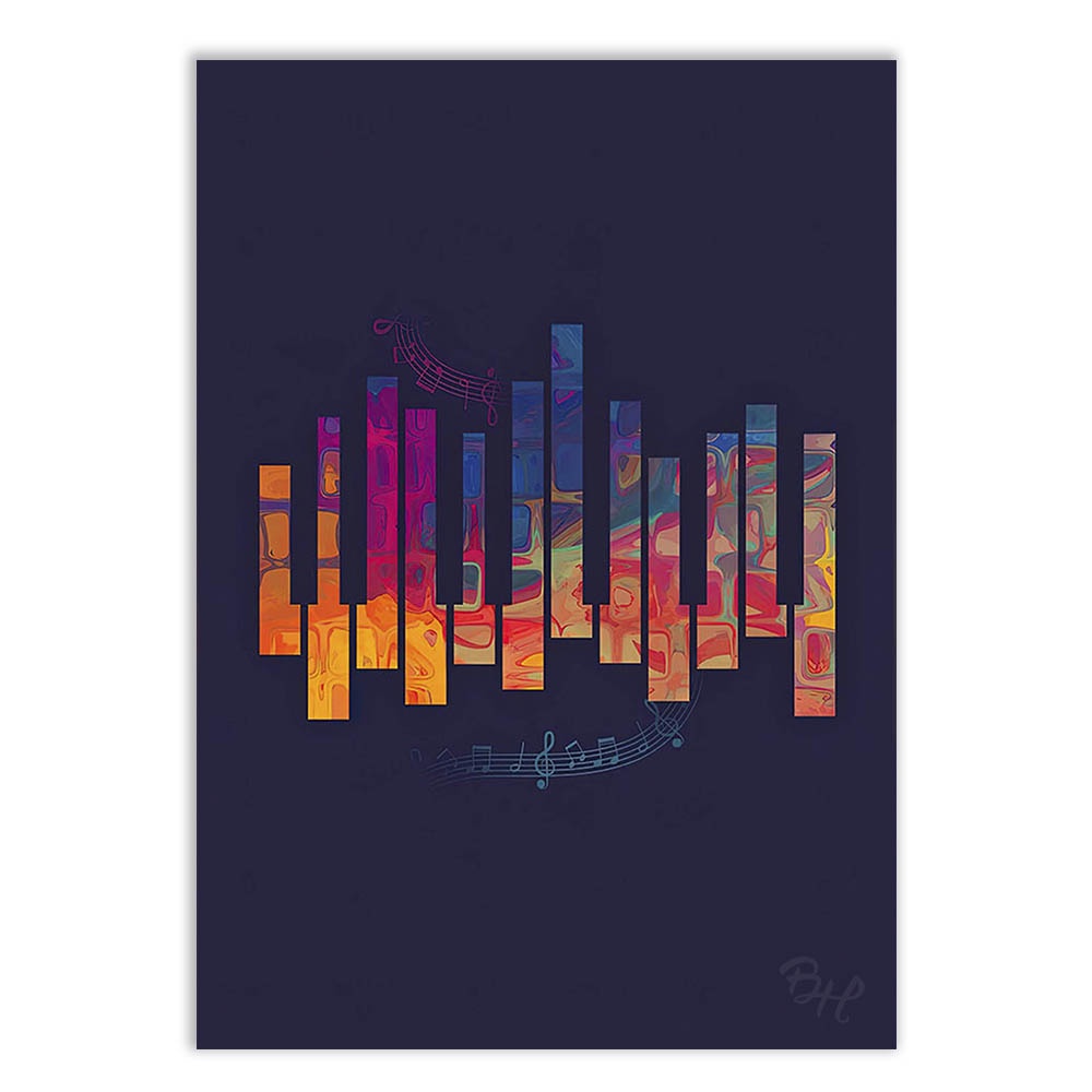 Quadro / Placa Decorativa Piano Instrumento Musical Decoração Ladrilhos