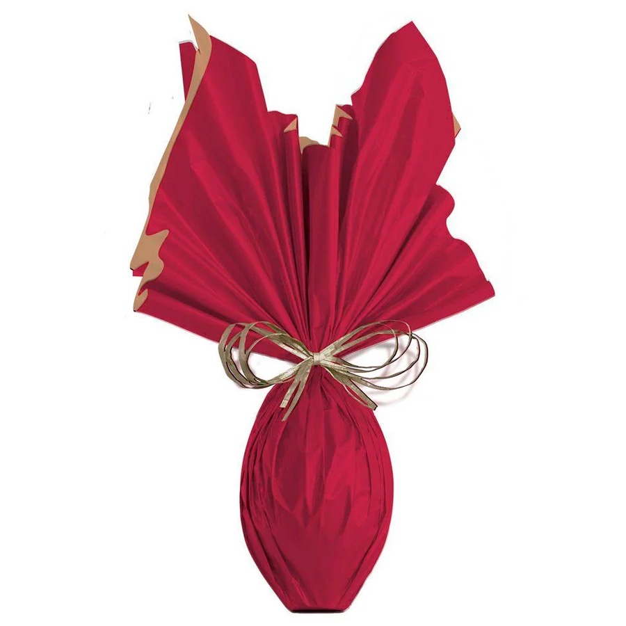 Folha para Ovos de Páscoa Double Face Acetinado Cereja Ouro 69x89cm - 25 unidades - Cromus - Rizzo Distribuidora