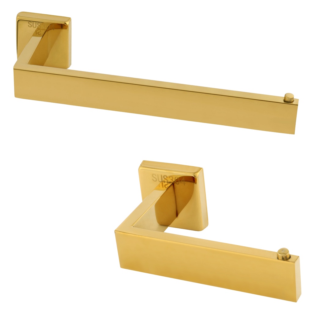 Kit Acessórios Banheiro Lavabo Em Aço Inox 304 Dourado Gold