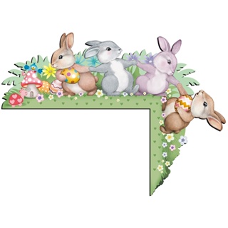 Placa Decorativa Cantoneira Páscoa - Coelhos Vintage Lado Direito - 47 X 34,2 Cm em Oferta na Shopee